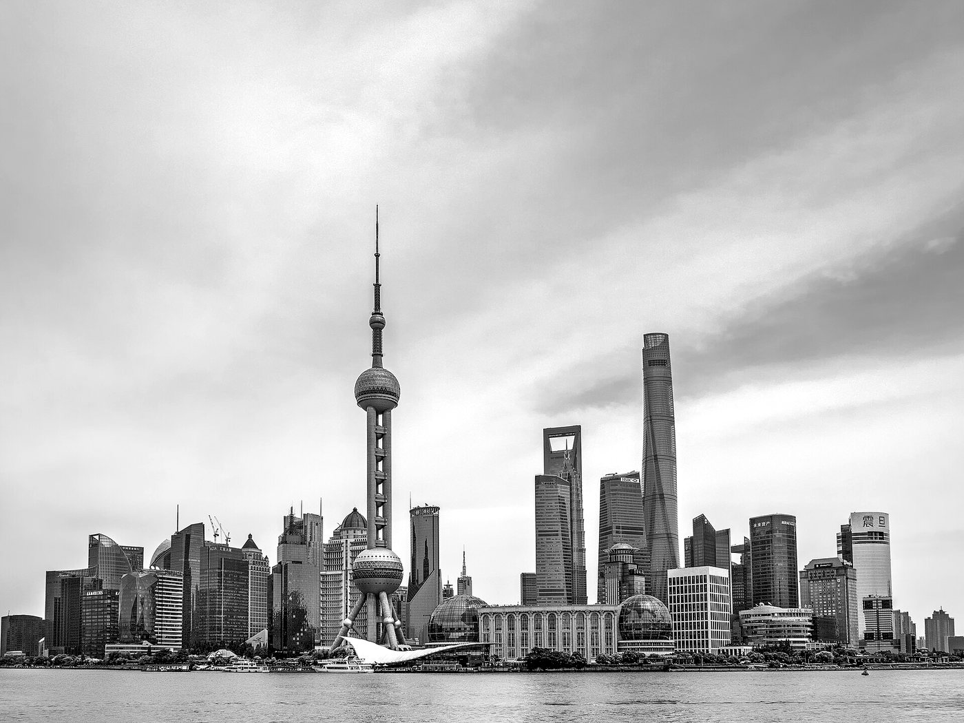 上海陆家嘴金融城天际线